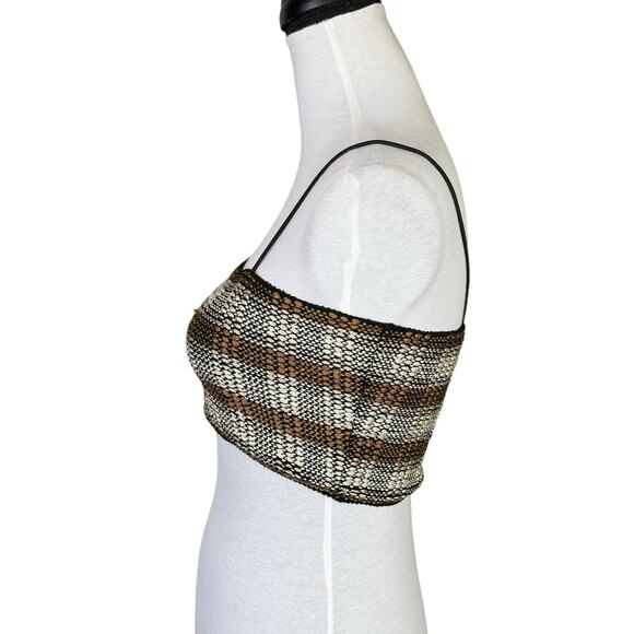 Urban Outfitters UO Dreamweaver Brown Cream Plaid Stretch Cropped Cami Top - Picture 4 of 11